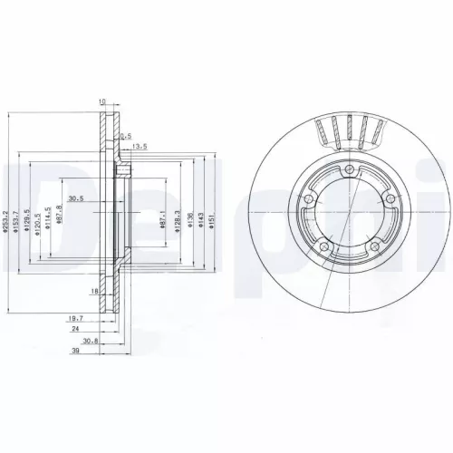 Brake Disc DELPHI BG3696)