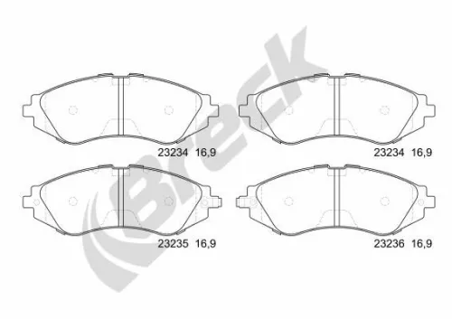 Brake Pad Set, disc brake BRECK 23234 00 701 10)