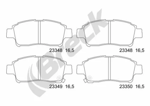 Brake Pad Set, disc brake BRECK 23348 00 701 10)