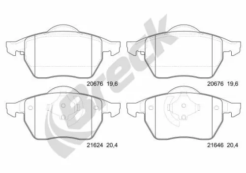 Brake Pad Set, disc brake BRECK 21624 00 701 00)