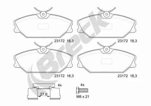 Brake Pad Set, disc brake BRECK 23172 00 702 00)