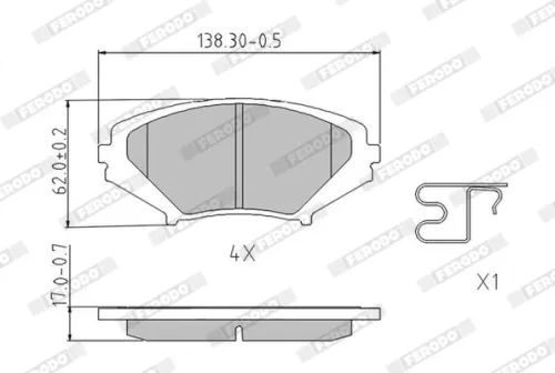 Brake Pad Set, disc brake FERODO FDB1758)