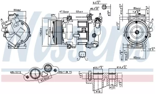 Compressor, air conditioning NISSENS 890606)