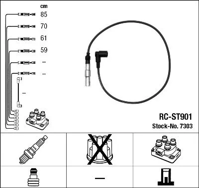 Ignition Cable Kit NGK 7303)