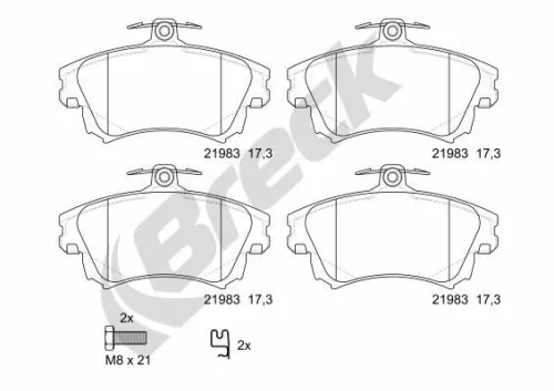 Brake Pad Set, disc brake BRECK 21983 00 701 10)