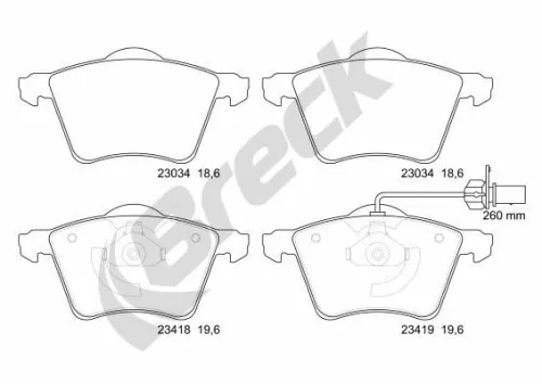 Brake Pad Set, disc brake BRECK 23418 00 703 10)