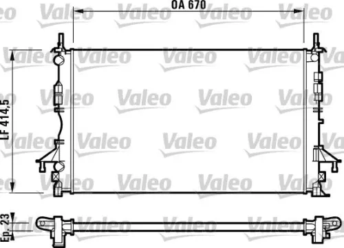 Radiator, engine cooling VALEO 732827)