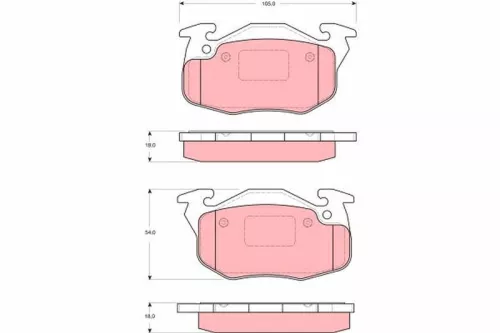 Brake Pad Set, disc brake TRW GDB1615)