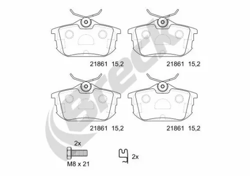 Brake Pad Set, disc brake BRECK 21861 00 704 10)
