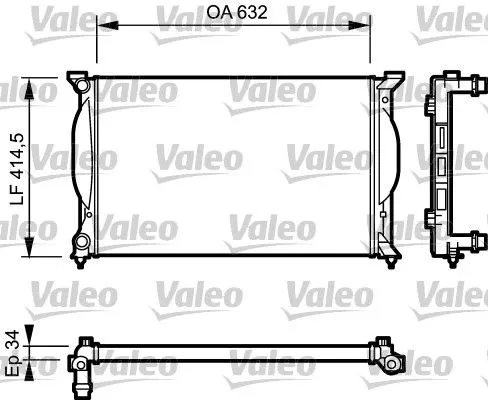 Radiator, engine cooling VALEO 732963)