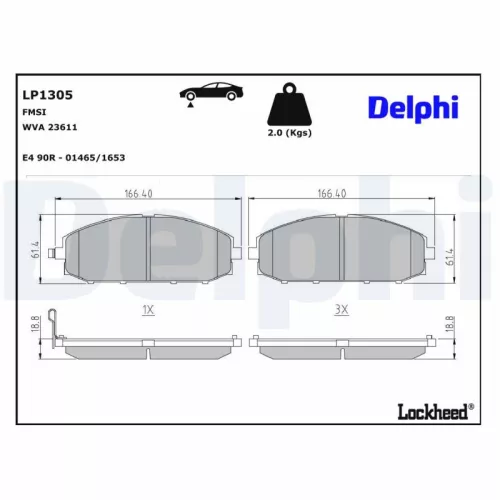 Brake Pad Set, disc brake DELPHI LP1305)