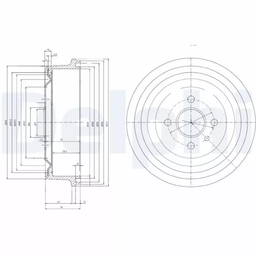 Brake Drum DELPHI BF392)