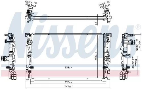 Radiator, engine cooling  606230)