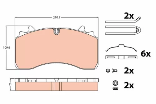 Brake Pad Set, disc brake TRW GDB5094)