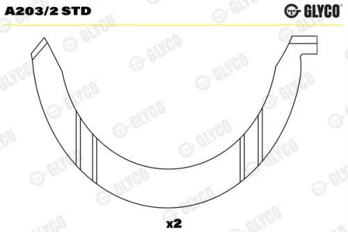Thrust Washer, crankshaft GLYCO A203/2 STD)