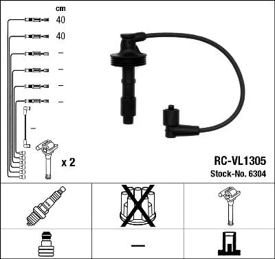 Ignition Cable Kit NGK 6304)