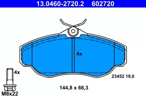 Brake Pad Set, disc brake ATE 13.0460-2720.2)