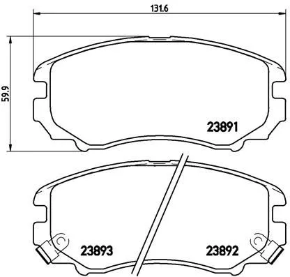 Brake Pad Set, disc brake BREMBO P 30 018)
