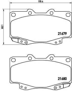 Brake Pad Set, disc brake BREMBO P 83 069)