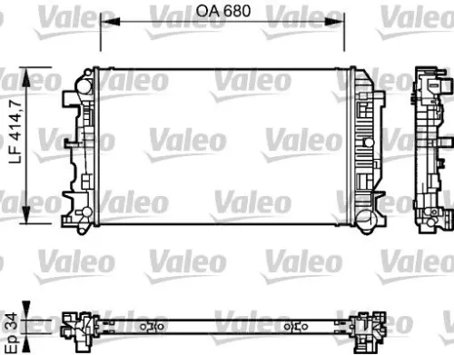 Radiator, engine cooling VALEO 735084)