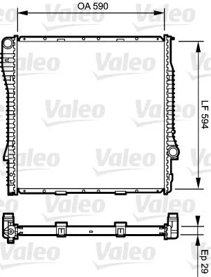 Radiator, engine cooling VALEO 734896)