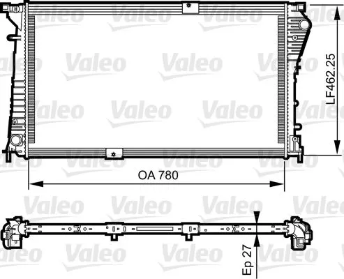 Radiator, engine cooling VALEO 734931)