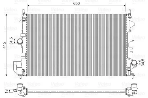 Radiator, engine cooling VALEO 734982)