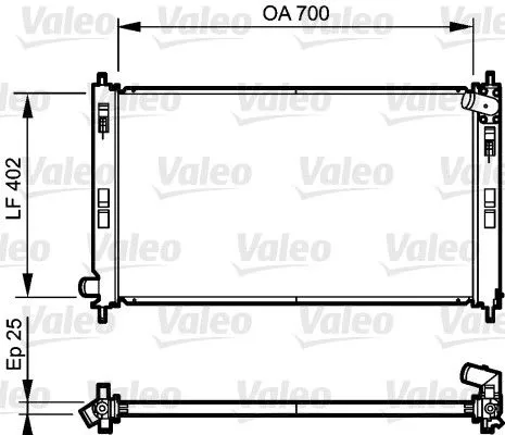 Radiator, engine cooling VALEO 735200)