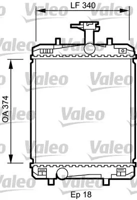 Radiator, engine cooling VALEO 735072)