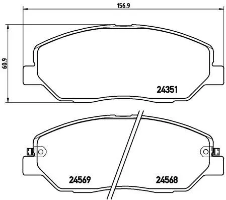 Brake Pad Set, disc brake BREMBO P 30 036)