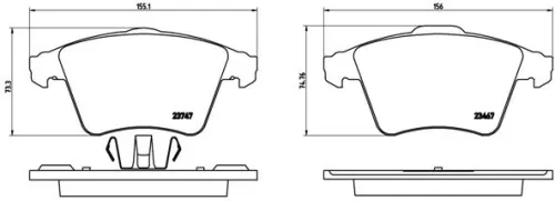 Brake Pad Set, disc brake BREMBO P 85 106)