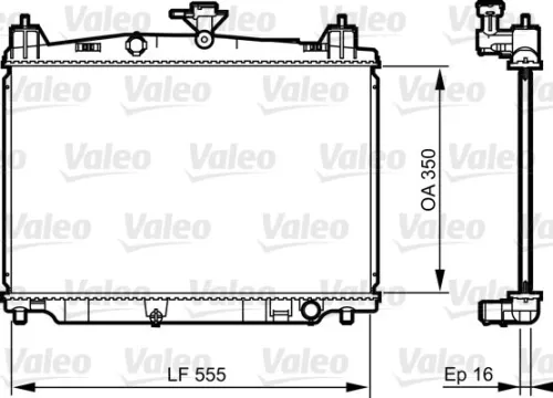 Radiator, engine cooling VALEO 735416)