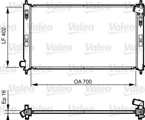 Radiator, engine cooling VALEO 735575)