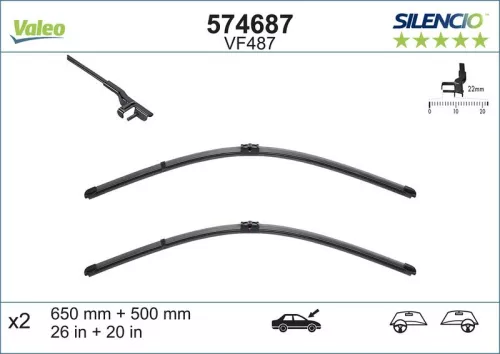 Wiper Blade VALEO 574687)