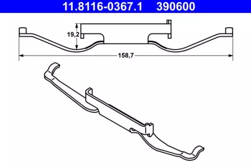 Spring, brake caliper ATE 11.8116-0367.1)