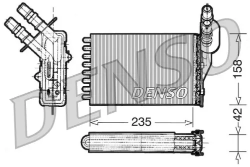 Heat Exchanger, interior heating DENSO DRR23001)