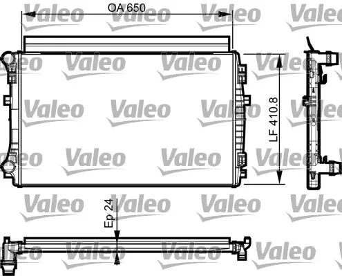 Radiator, engine cooling VALEO 735558)