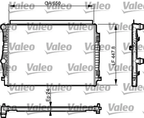 Radiator, engine cooling VALEO 735559)