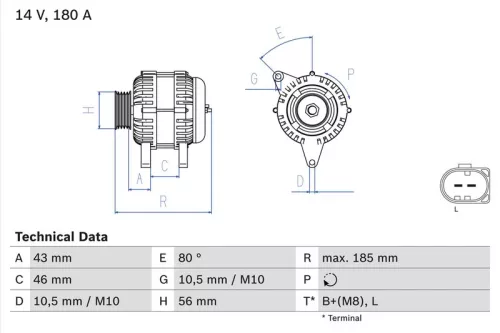 Alternator BOSCH 0 986 081 390)