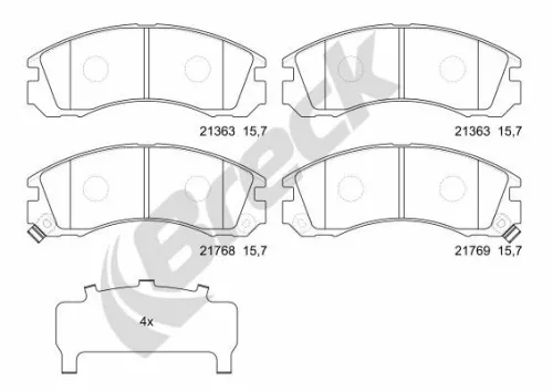 Brake Pad Set, disc brake BRECK 21363 00 701 10)
