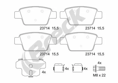 Brake Pad Set, disc brake BRECK 23714 00 704 00)