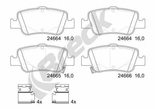 Brake Pad Set, disc brake BRECK 24664 00 704 10)