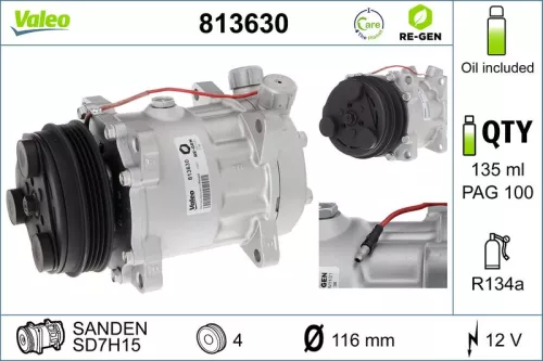 Compressor, air conditioning VALEO 813630)