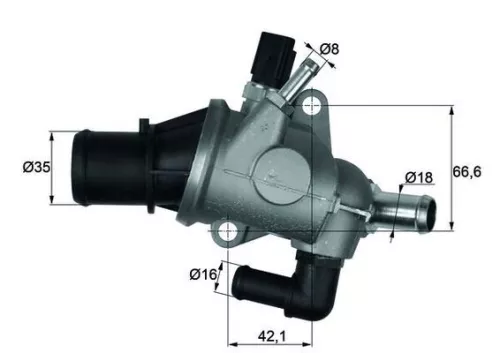 Thermostat, coolant MAHLE TI 163 88)