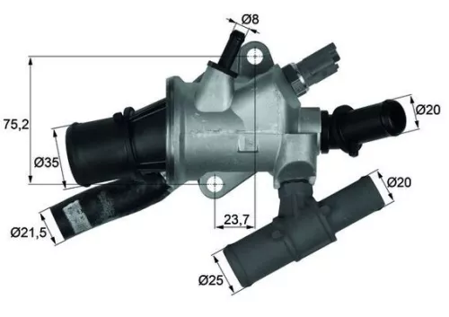 Thermostat, coolant MAHLE TI 166 88)