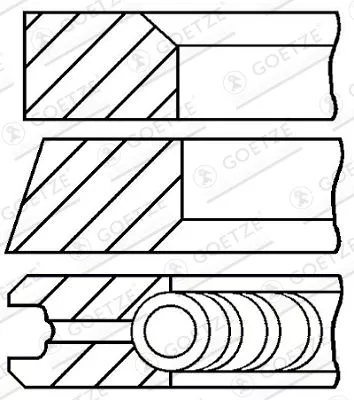 Piston Ring Kit GOETZE ENGINE 08-433200-00)