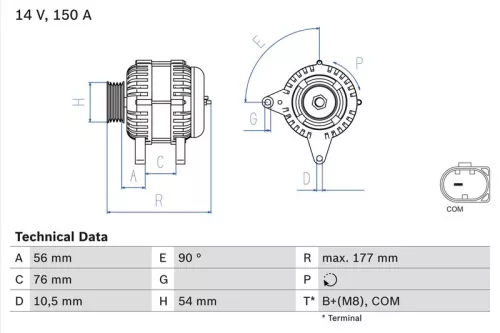 Alternator BOSCH 0 986 080 580)