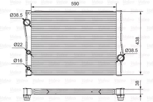 Radiator, engine cooling VALEO 701549)