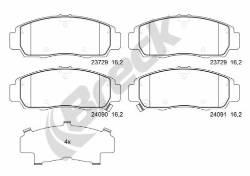 Brake Pad Set, disc brake BRECK 23729 00 701 00)