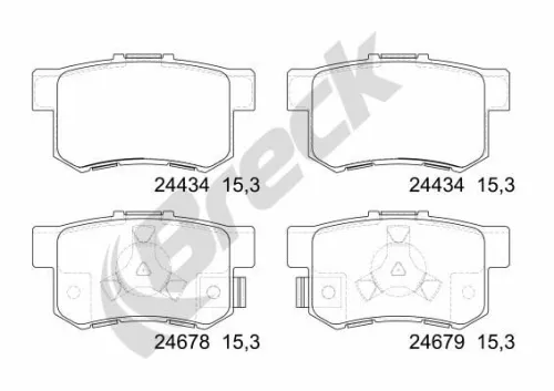 Brake Pad Set, disc brake BRECK 24434 00 704 00)